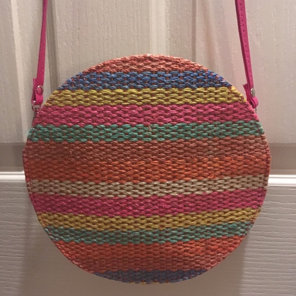 Handbags - Handmade Colorful Woven Straw Crossbody Bag